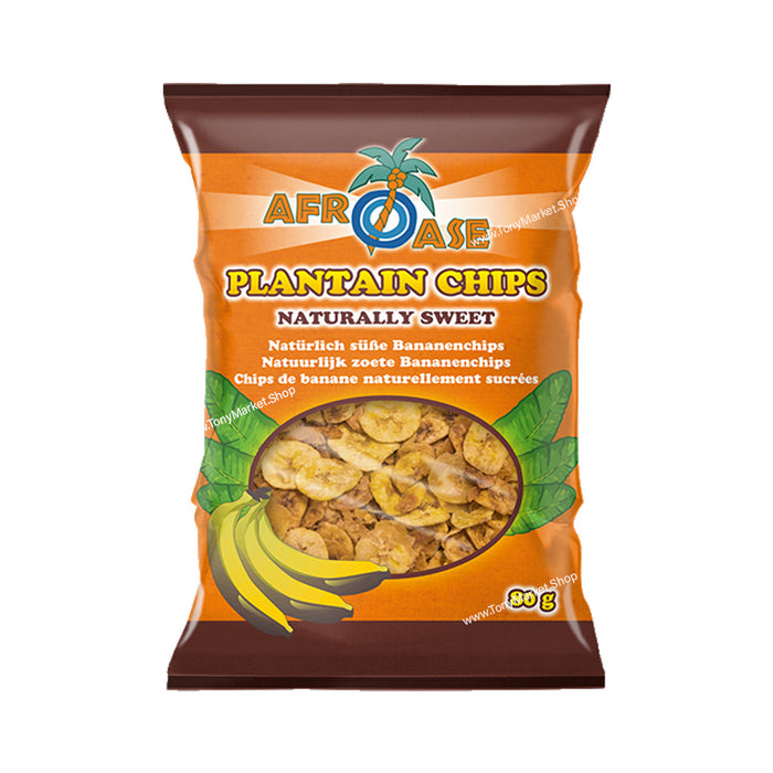 Afroase Plantain Chips Naturally Sweet 80g