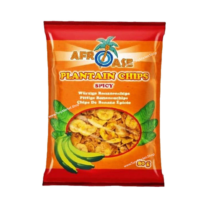 Afroase Plantain Chips Spicy 80g