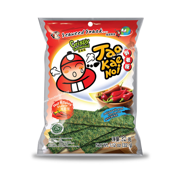 TAO KAE NOI Crispy Seaweed - Hot & Spicy Flavor 32g